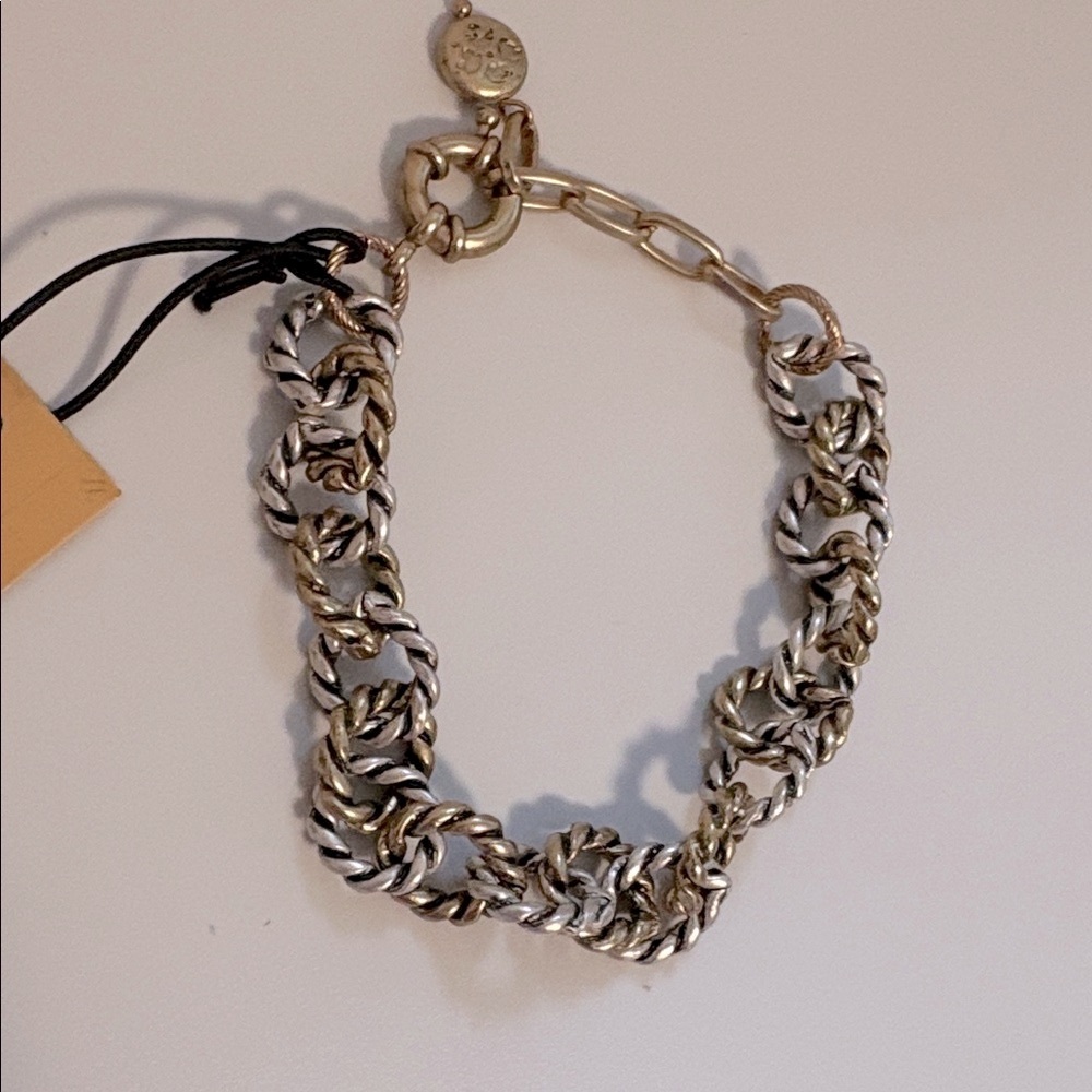 NWT [Patricia Nash] Rope Chain Ring Adjustable Designer Bracelet, Gold Tone - Picture 4 of 10